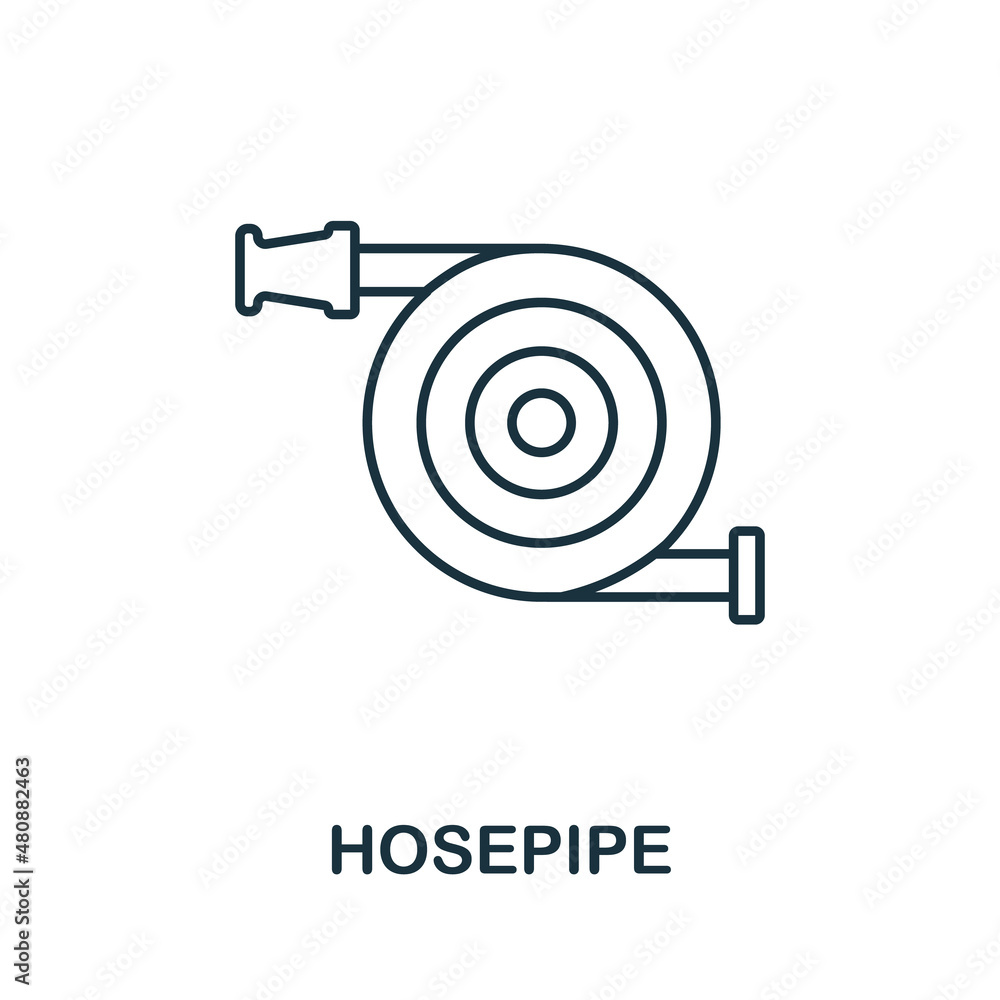Poster hosepipe icon. line element from farming collection. linear hosepipe icon sign for web design, infog
