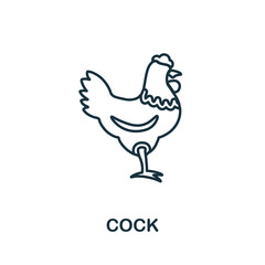 Fototapeta na wymiar Cock icon. Line element from farming collection. Linear Cock icon sign for web design, infographics and more.