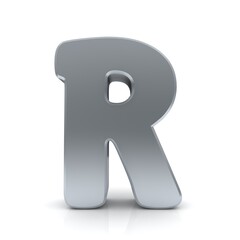 R letter silver 3d