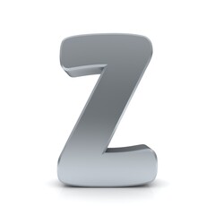 Z letter silver 3d