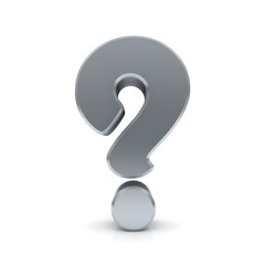 Question mark silver gray 3d