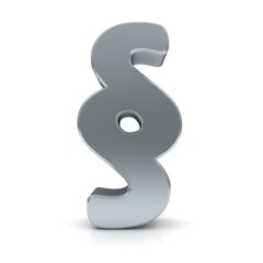 Paragraph sign silver gray symbol 3d