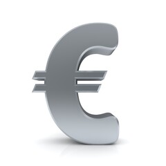 € sign silver symbol 3d