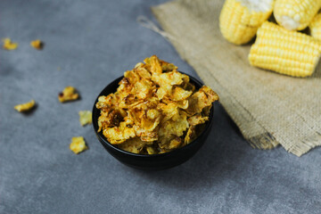 Corn Chips snack with sweet and spicy seasoning.