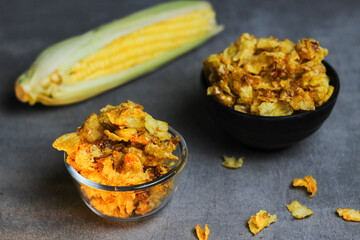 Corn Chips snack with sweet and spicy seasoning.