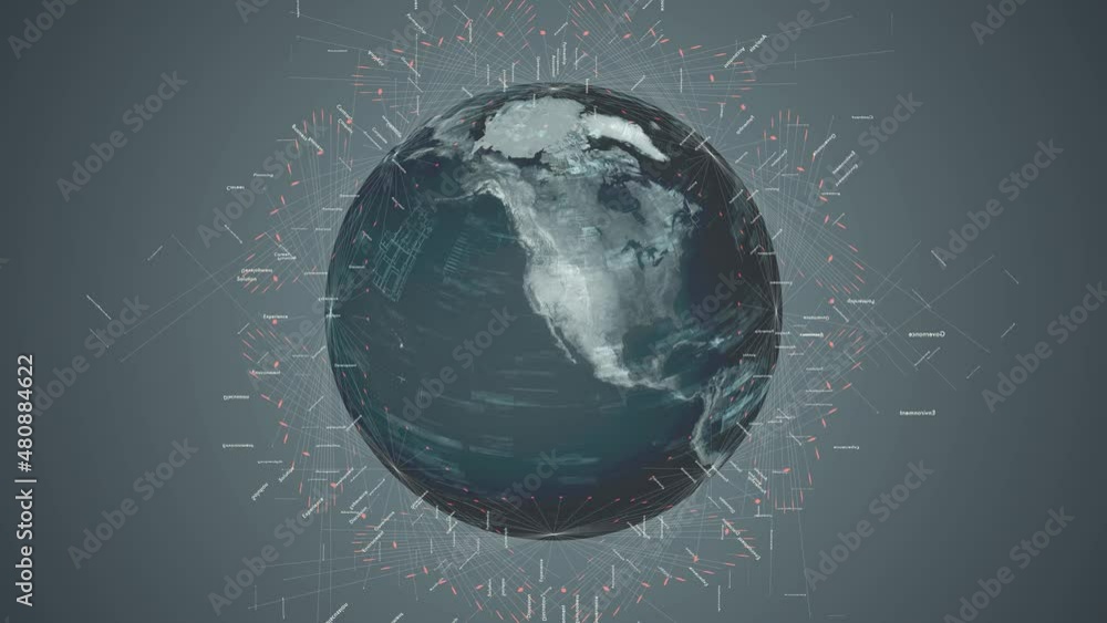 Poster Global communication network concept. Digital transformation.