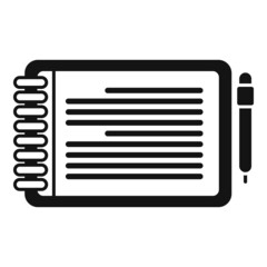 Notepad icon simple vector. Write paper