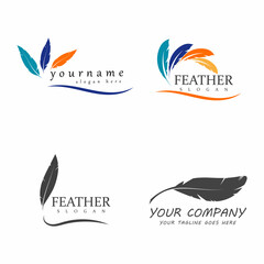 Feathers icon Vector Illustration design Logo template