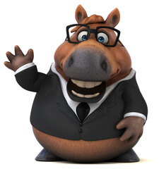 Naklejka premium Fun horse - 3D Illustration