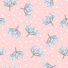 Seamless pattern with blue berries