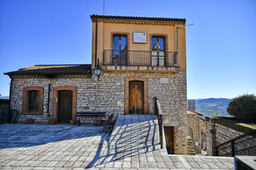 An old restored stone house in Casalbore, an Italian village in the province of Avellino.