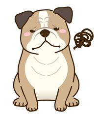 不満があるブルドッグ