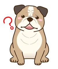 疑問に思うブルドッグ