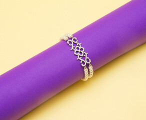 Bracelet isolated on the yellow background