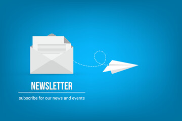 Newsletter Icon Vector Design on Color Background.