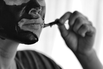 self, home skin pore cleaning black charcoal mask, spa skin female face