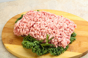 Raw pork minced meat for cooking