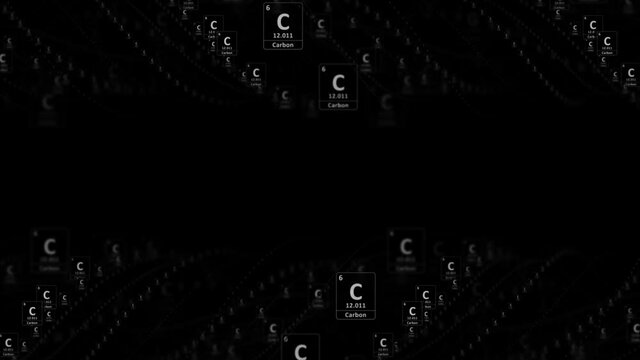CARBON Molecule Symbol, Chemistry Periodic Table, Animation, Background, Rendering, Loop
