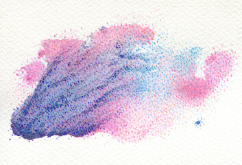 Very peri and pink abstract watercolor and colored pencils background 