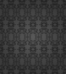 Classic seamless pattern. Damask orient ornament. Classic vintage dark background. Orient black ornament for fabric, wallpaper and packaging