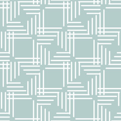 Seamless light blue and white background for your designs. Modern white ornament. Geometric abstract pattern