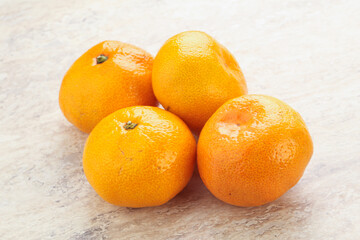 Fresh ripe juicy yellow mandarin