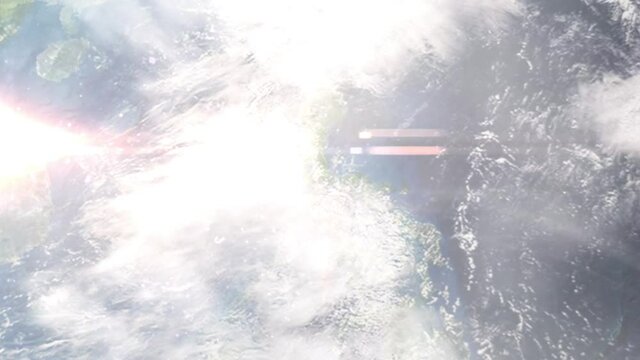 Zoom in from space and focus on Philippines, San Pablo. 3D Animation. Background for travel intro. Elements of this image furnished by NASA