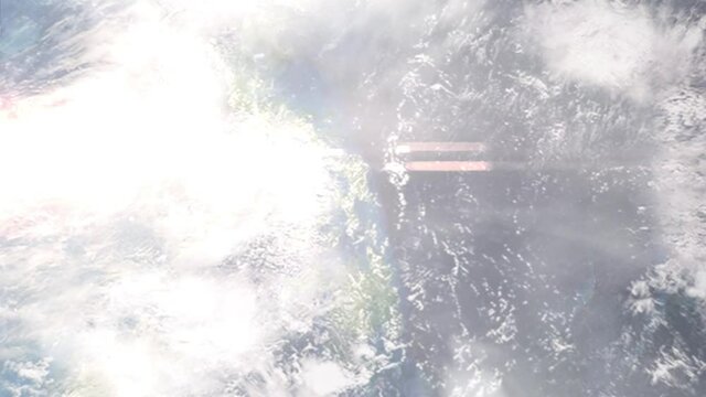 Zoom in from space and focus on Philippines, Tacloban. 3D Animation. Background for travel intro. Elements of this image furnished by NASA