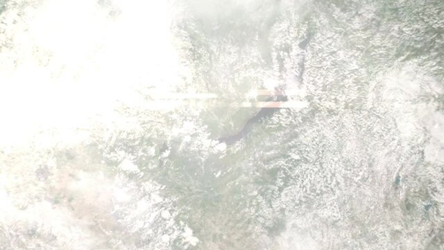 Zoom in from space and focus on Russia, Irkutsk. 3D Animation. Background for travel intro. Elements of this image furnished by NASA