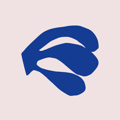 Abstract seaweed silhouette cut out. Inspired by Henri Matisse. Flat vector illustration of organic plant in collage technique isolated.