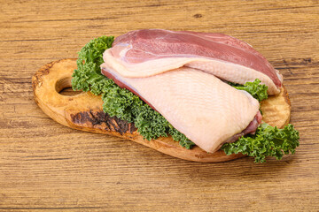Raw duck breast for cooking