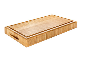 wooden cutting board isolated on a white background