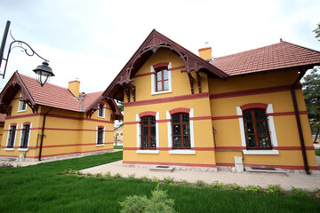 Fototapeta na wymiar German architecture station houses in Konya, Turkey