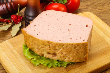 Homemade baked traditional meat loaf