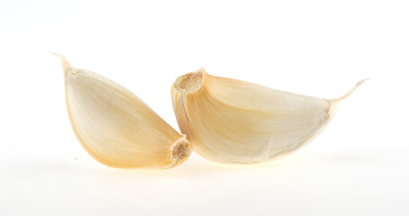 garlic cloves isolated on white background