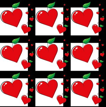04 pattern cuore ciliegia composizione