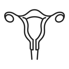 Female uterus icon vector isolated. Symbol of a female internal organ, womb and ovary. Health and medicine concept.