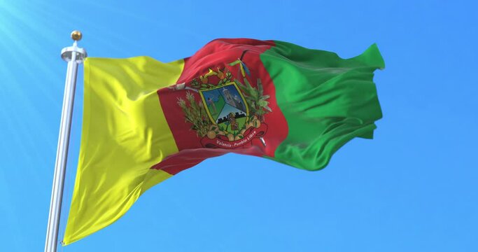Flag of Valencia, Carabobo, Venezuela. Loop