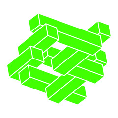 Impossible shape, optical illusion, vector. Optical art object. Logo. Geometric figure.