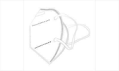 Double layer anti-Covid mask Vector