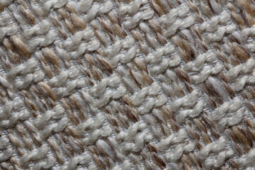 interlacing threads in jacquard fabric close-up