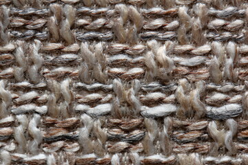 interlacing threads in jacquard fabric close-up