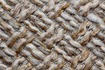 interlacing threads in jacquard fabric close-up