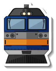 Front of diesel locomotive in cartoon style © blueringmedia