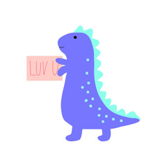 Trex st. valentines day greeting card luv u