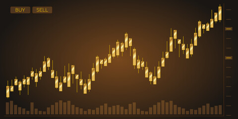 Cover Chart Graph Candle Gold Luxury