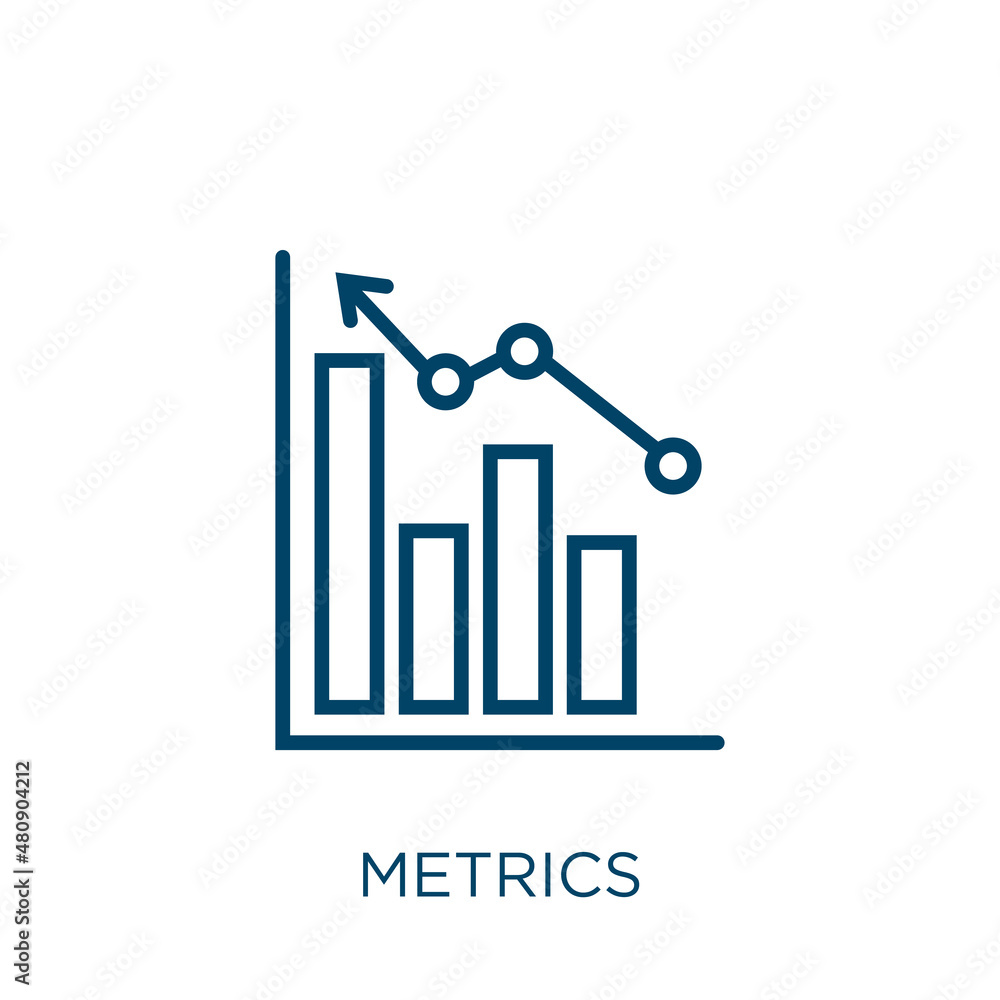 Aufkleber metrics icon. thin linear metrics, 1, metric outline icon isolated on white background. line vector 