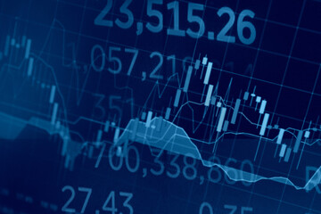 ビジネスコンセプト　株価や為替のイメージ