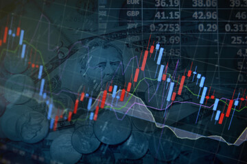 ビジネスコンセプト　株価や為替のイメージ