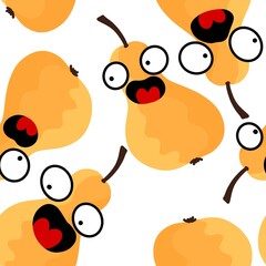 Obraz premium Fruit seamless pears pattern for fabrics and textiles and packaging and gifts and cards and linens and kids 